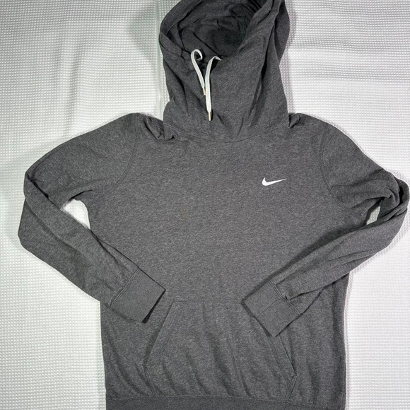 Tops - Gray Nike hoodie with white swoosh  Size L  Women's mock neck